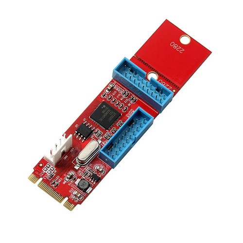 2Port 19Pin USB3.0 to M.2 B M Key Adapter Converter Module NIB - Picture 4 of 10
