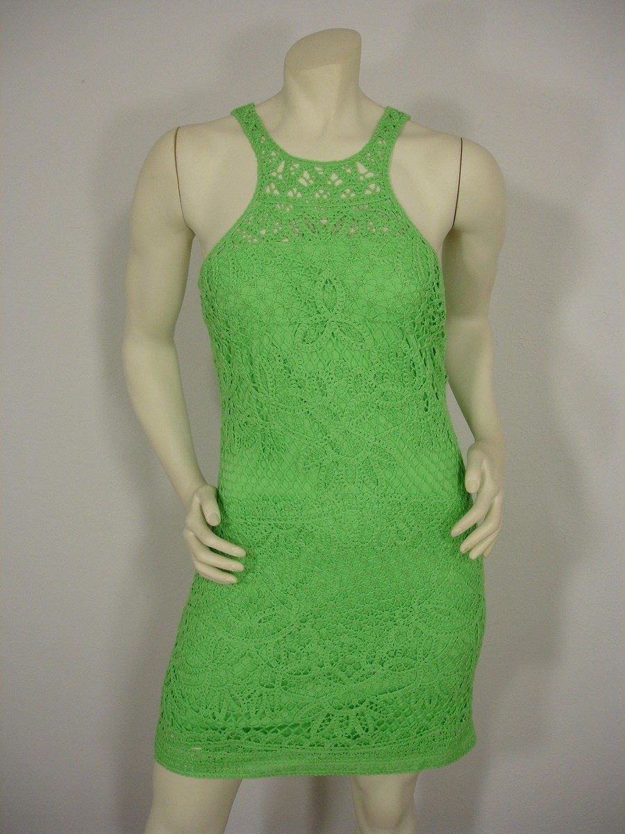 chinese dress ladies Lilly Pulitzer Crochet Lace Tie Green Mini Dress  White Chocolate Couture