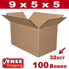 100 - 9x5x5 Cardboard Boxes Mailing Packing Shipping Box 32ECT Corrugated Carton