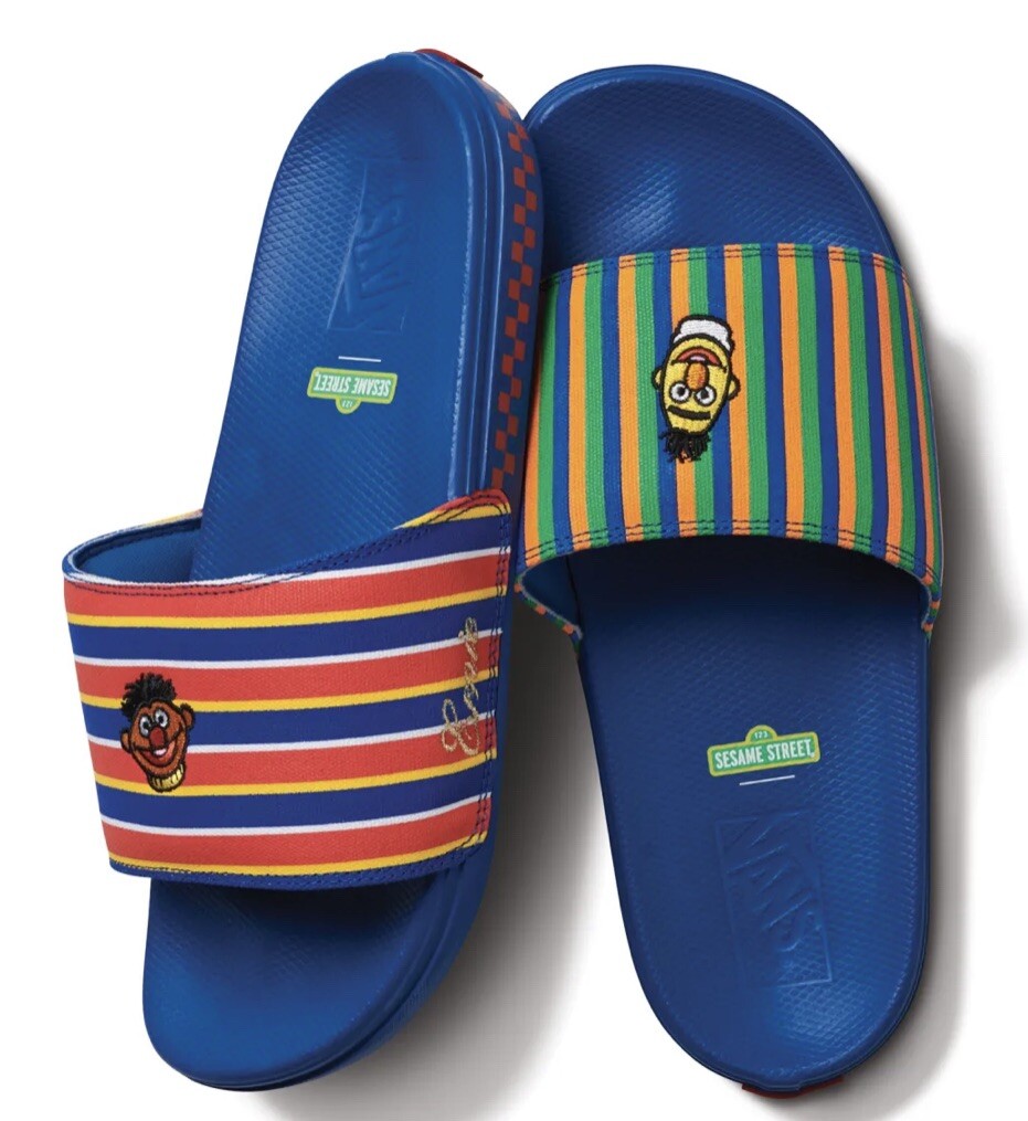 Vans Sesame Street Bert Ernie Slides Blue La Costa Sandal Men’s Size 11 NEW!