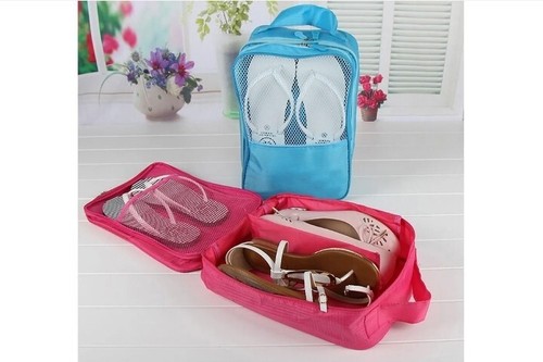 CUSTODIA PER SCARPE DA VIAGGIO SACCA PORTASCARPE 3 SCOMPARTI BORSA PORTASCARPE - Foto 2 di 5