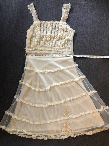Vintage 50s Slip Dress Nightgown Doll Cottage Prairie Edwardian Victorian Ghost - Picture 12 of 12