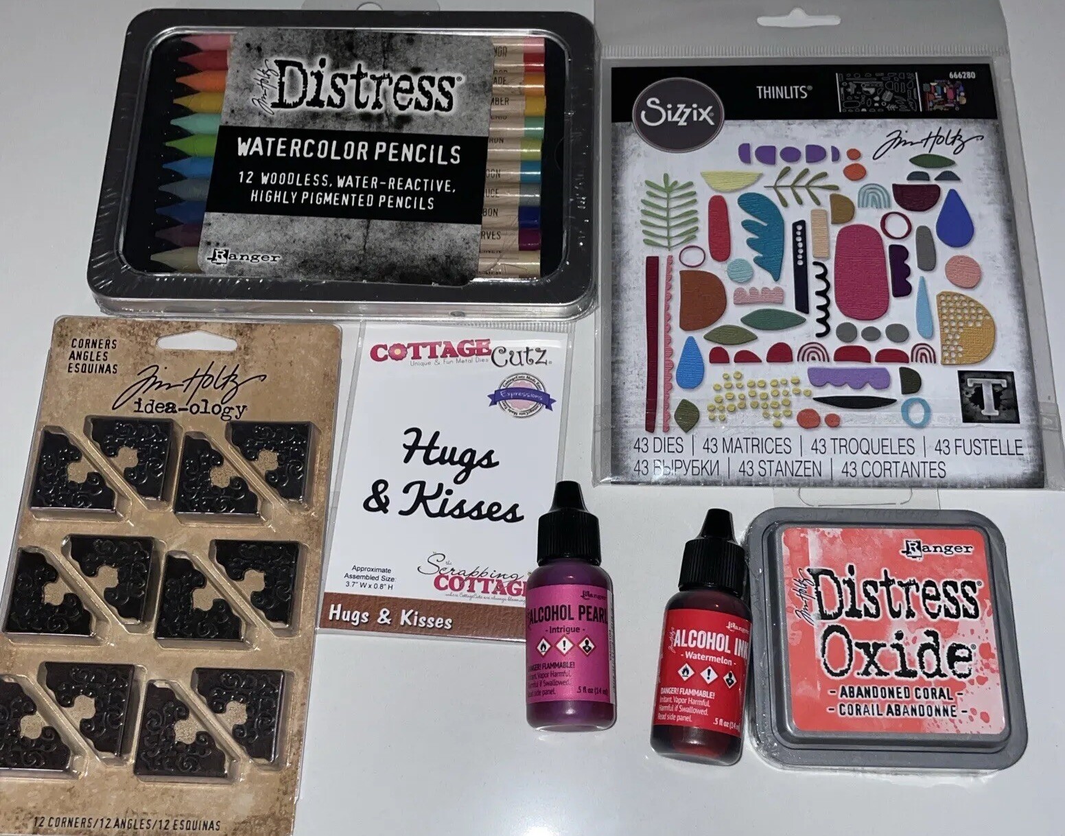 Tim Holtz Lot Bundle Die Cut Oxide Alcohol Ink Pearl Distress
