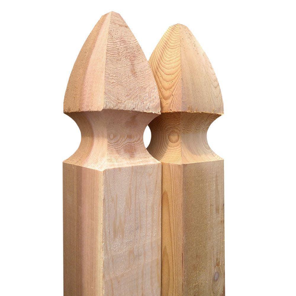 4 in. x 4 in. x 5 ft. Western Red Cedar French Gothic Fence Post (2-Pack) 4 in. x 4 in. x 5 ft. Western Red Cedar French Gothic Fence Post (2-Pack)