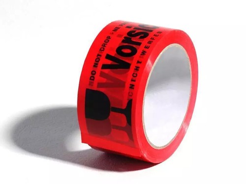 6x nastro per pacchi 50 mm 66 metri silenzioso + attenzione vetro rosso nastro adesivo cartone nastro per pacchi - Foto 2 di 3