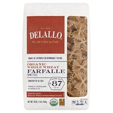 DeLallo Organic Whole Wheat Farfalle Bow Ties Pasta 1lb Bag
