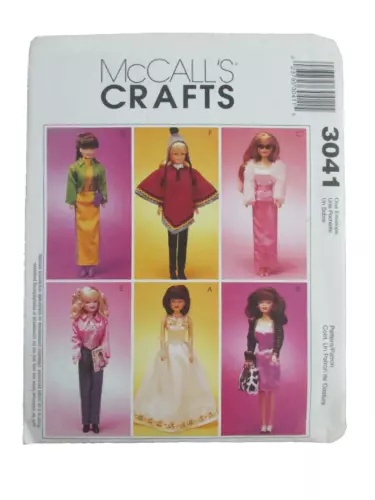 Vintage 2000 McCall's Crafts 3041  11 1/2" Fashion Dolls Pattern ~ Uncut