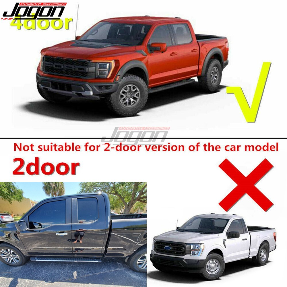 Black Side Window Bottom Strip Molding Kit For Ford F150 XLT XL Lariat 2021-2024