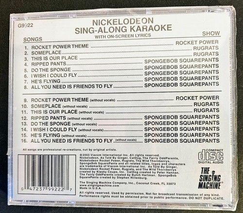 Nickelodeon Sing-Along Karaoke by The Singing Machine CD Jan-2004 - Foto 2 di 3