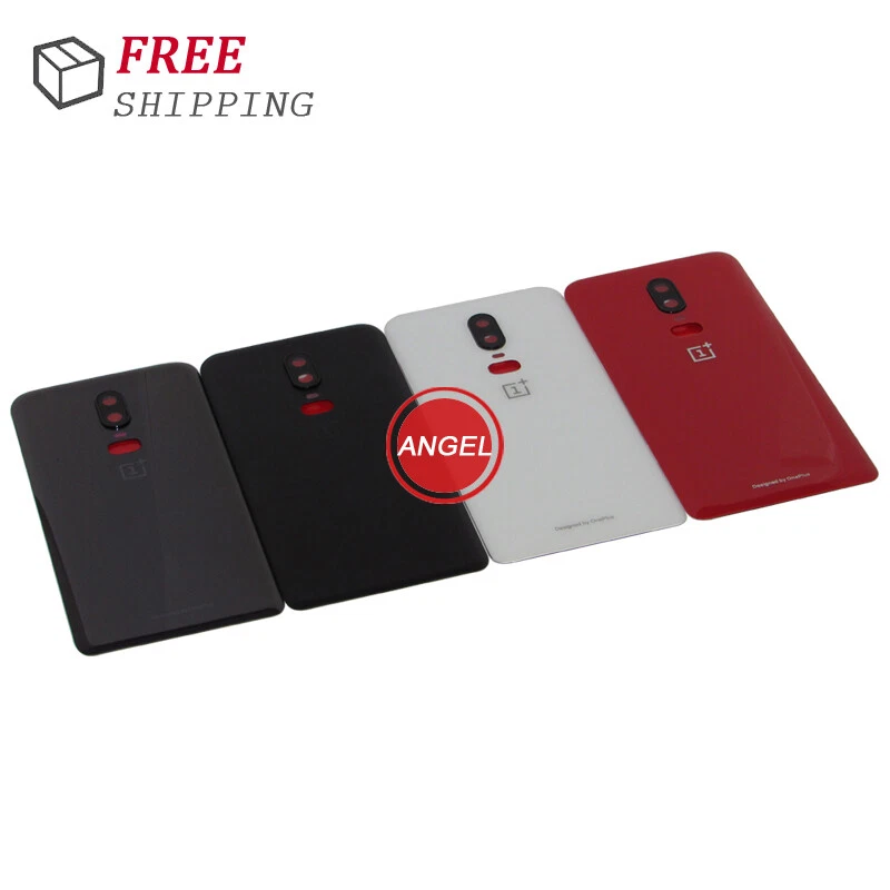 Nueva cubierta trasera de vidrio para batería puerta trasera + cubierta de lente de cámara para One Plus+ 1+6 1+6T Foto 2 de 4