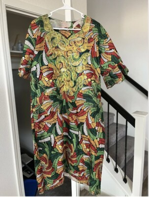 Ankara African Dress, Xl, Green Yellow | eBay