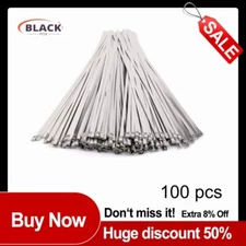 100 Pcs Metal Zip Ties Heavy Duty, Stainless Steel Cable Ties Metal Tie Wraps