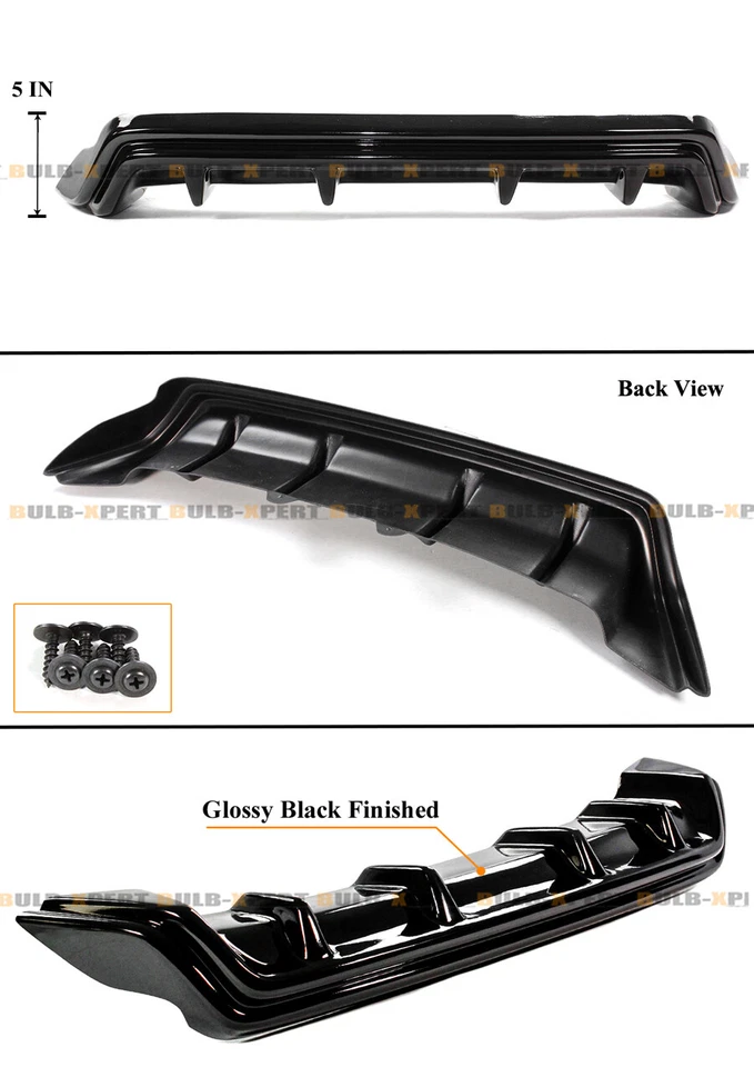 Gloss Black Shark Fin Rear Bumper Diffuser For 2015-18 Lexus RC300 RC350 F-Sport - Imagen 3 de 4