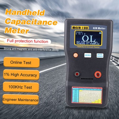 MESR-100 Capacitance Ohm ESR Meter Capacitor Circuit Tester + SMD Test Clip Q2I7