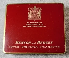 Vintage Benson and Hedges Super Virginia Cigarette Tin Duty Free H.M. Ships Only