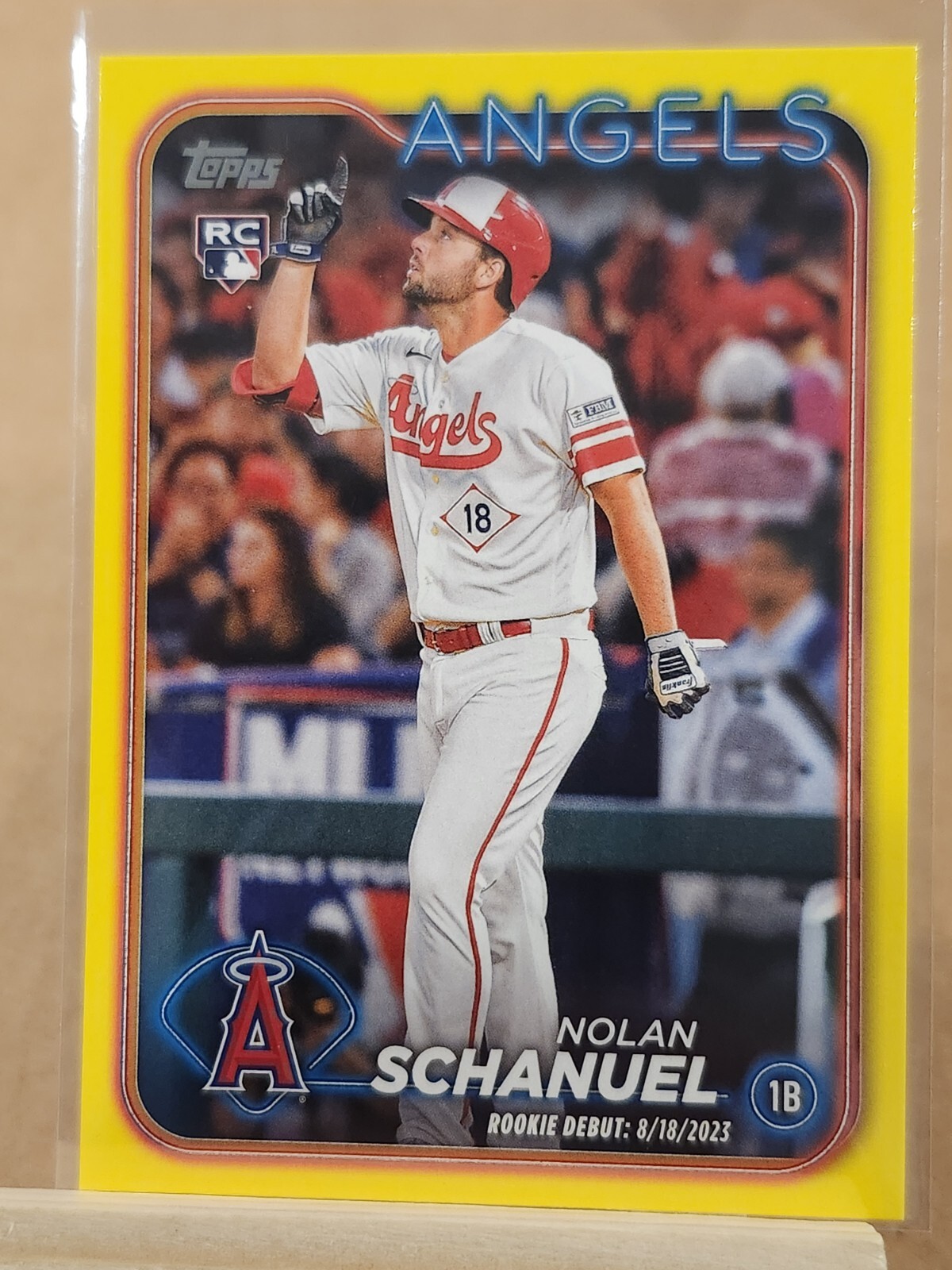2024 Topps Update Nolan Schanuel #US193 Yellow Border Parallel Rookie RC Angels