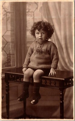 PORTRAIT OF AN EXTREMELY ADORABLE LITTLE BOY : LITTLE WILLIE : RPPC : (1921)