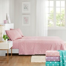 Mi Zone Polka Dot Printed 100 Cotton Deep Pocket Sheet Set