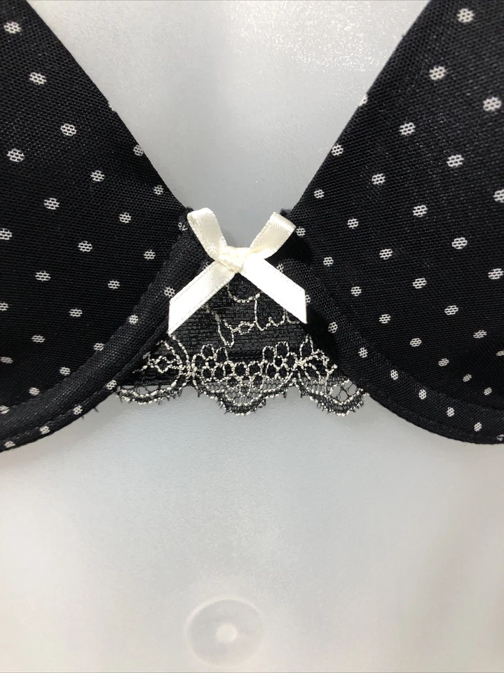 Sujetador negro b.tempt'd 953151 'Express Yourself' 30D encaje lunares Foto 3 de 4
