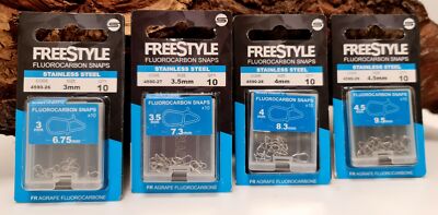 Spro Freestyle Stainless Fluorocarbon Micro Snap 3mm 3,5mm 4mm 4,5mm Edelstahl