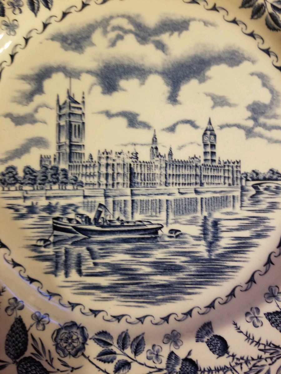 Vintage Staffordshire China Plate Of Scenes Of England | eBay