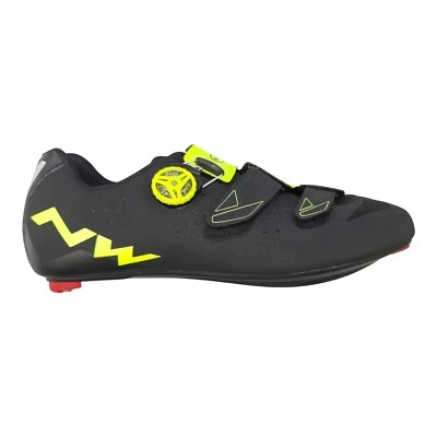 NORTHWAVE Phantom CARBON Chaussures De Vélo SPD SPD-SL Taille 42 Noir Jaune Fluo - Photo 1/4