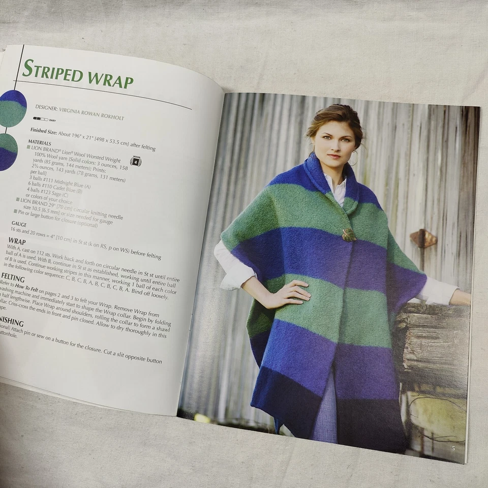 2006 Leisure Arts 4059 Yarn 8 Knit Designs Felting Fever Crochet Pattern Book - Image 4 of 4