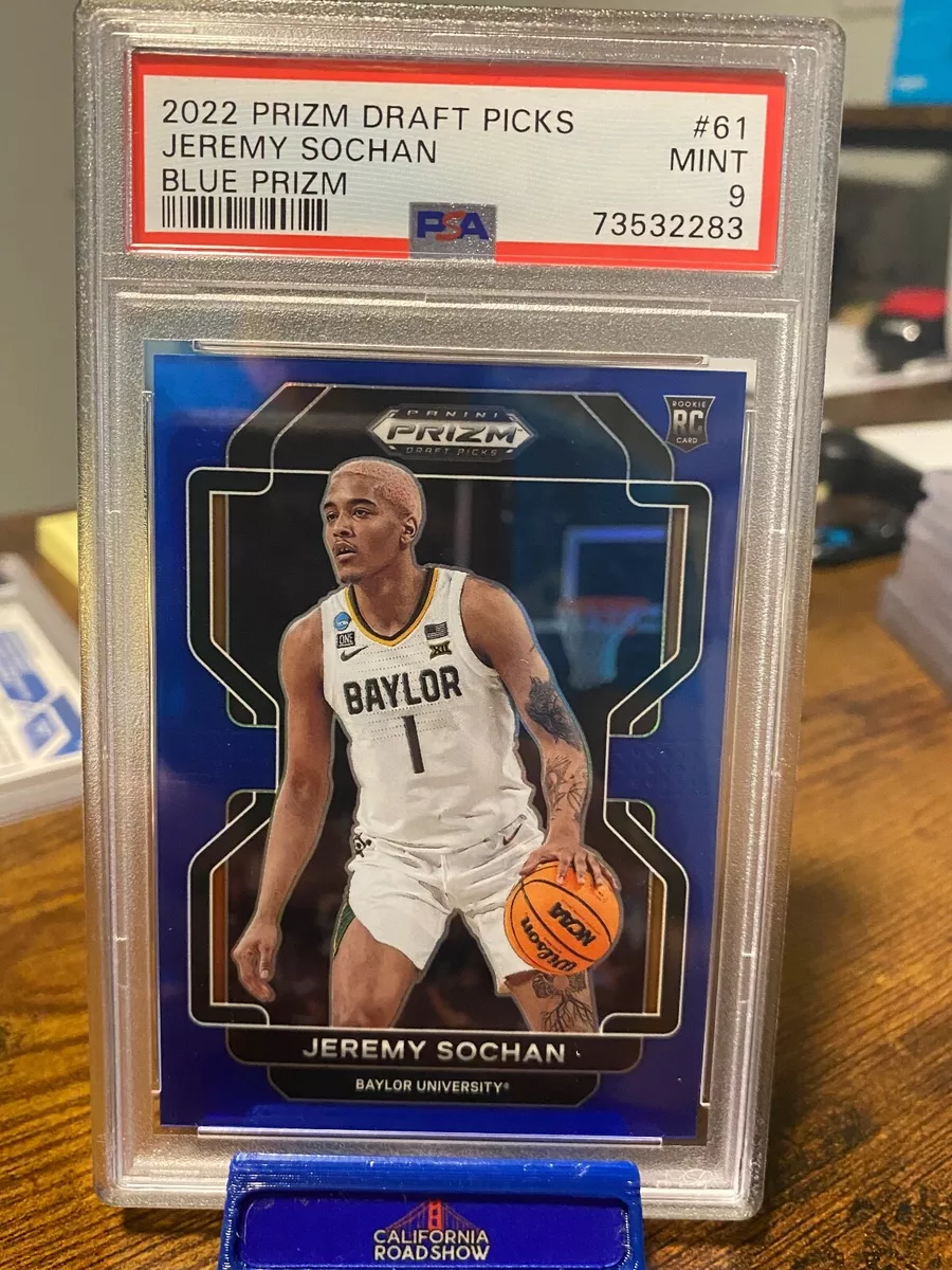 2022 Prizm Draft Picks Blue Prizm Jeremy Sochan 126/199 #61 PSA 9