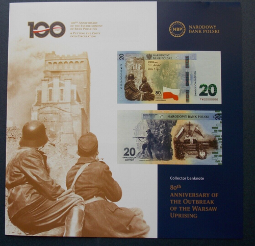 Banknote Polen 20 złotych 2024 - 80 - The Warsaw Uprising UNC in folder +leaflet - Bild 4 von 7