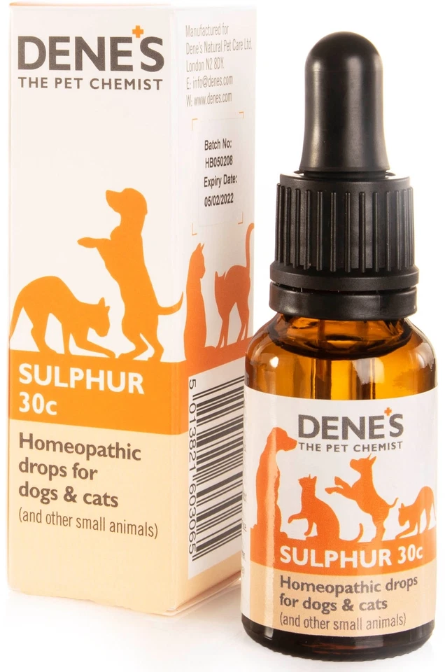 Denes Homeopathic Sulphur 30c 15ml Dog Cat Mammals Skin Allergies