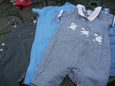 Boys 4 pc Lot Summer One Pc Shorts Overall Romper Gap Baby Place Old Navy 6-9 mo