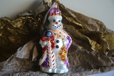 Christopher Radko SNOW KING Glass Ornament North Pole Snowman
