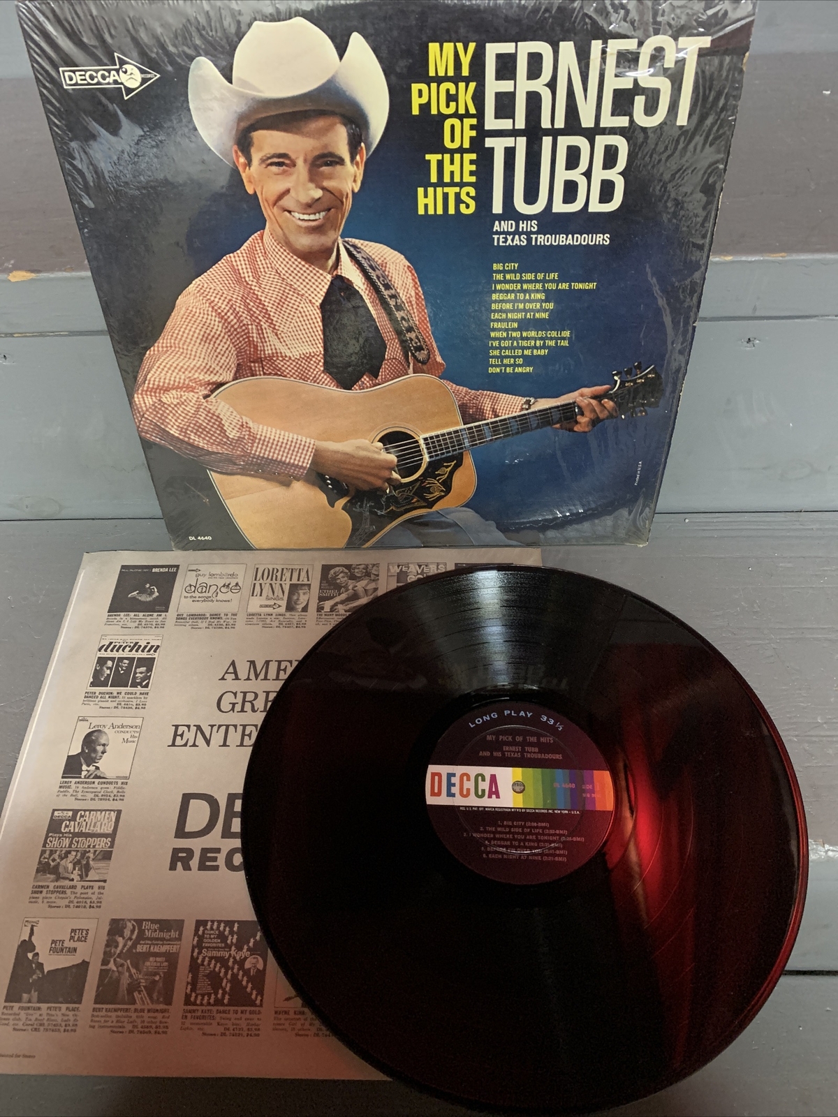 ERNEST TUBB My Pick Of The Hits LP Vinyl Record-Decca Records 1965-Rare-Shrink