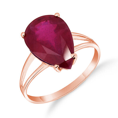 18K. SOLID GOLD RING WITH NATURAL RUBY (Rose Gold) 