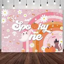 7x5ft Halloween Spooky One Backdrop Girls Happy 1st Birthday Party Tapestry
