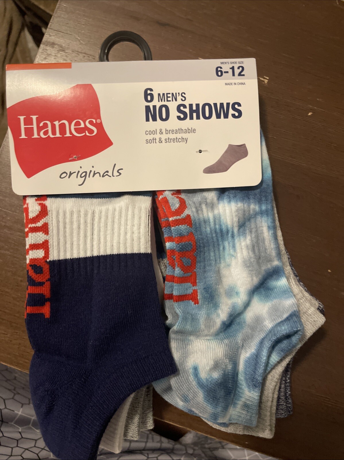 Hanes Men No-Show Socks 6-Pack Moisture Wicking Breathable Comfort-image