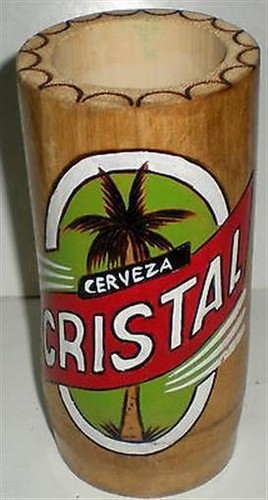 beer drinking mug bamboo cerveza cristal hand painted made