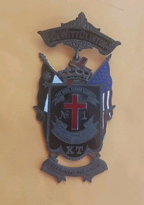 Masonic Knight Templar Medallion 'in Moc Signo Vinces' Dewitt-Clinton 1882 Named