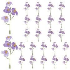24Pcs Artificial Orchid Flower Mini for Floating Candle Centerpiece, Purple