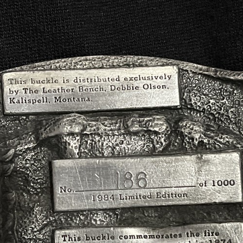 Helena Montana Guardian Of The Gulch Pewter Belt Buckle Siskiyou 186/1000 1984 - Picture 4 of 8