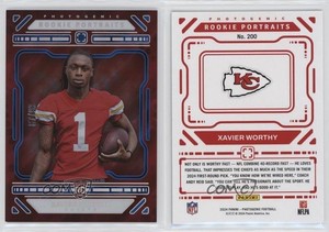 2024 Panini Photogenic Rookie Portrait Blue /99 Xavier Worthy #200 Rookie RC