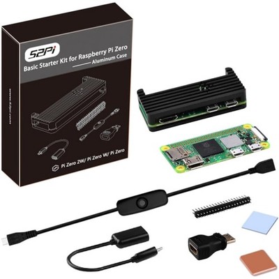Raspberry Pi Zero 2 W Starter Kit Gehäuse GPIO HDMI Kabel Kühlkörper