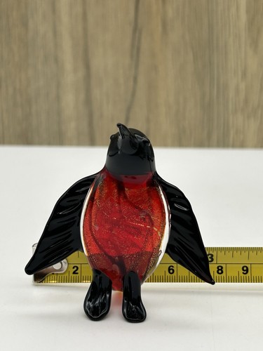 PENGUIN Hand Blown Art Glass Collectible Figurine Handmade Small 3” - Picture 8 of 8