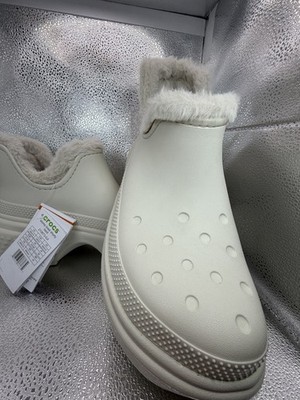 Crocs Stomp Lined Shorty Boot White Stucco 210673-0JI Men 8 / Women 10 NWT