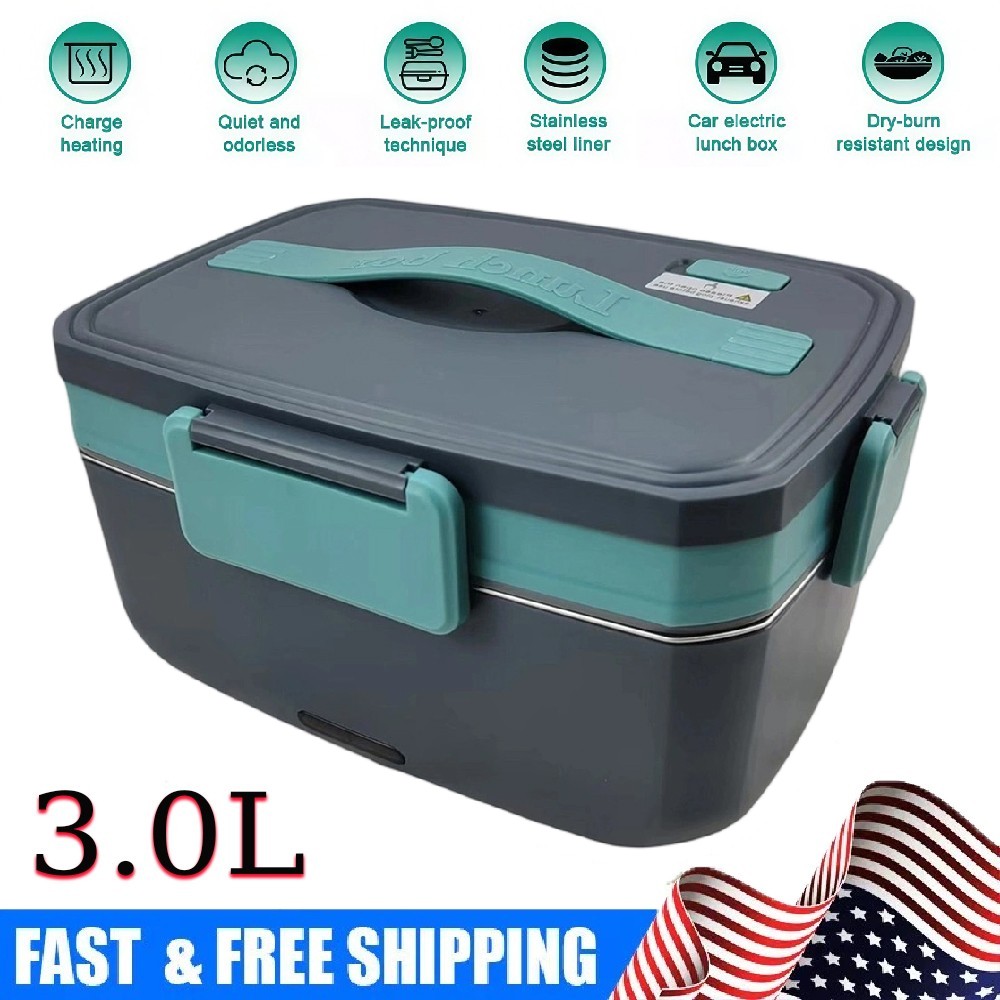 Portable Bento Travel Food Heater Car Plug Us