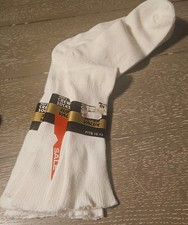  3 Pair NOS Kmart Men 10-13 White Crew Socks Super Value