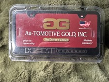 Dodge Hemi Powered Black Stainless Steel Gloss Finish License Plate Frame