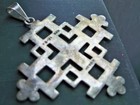 vtg heavy Taxco pendant 20 gram large Sterling mexican crusader Bethlehem cross — photo 3