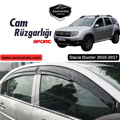 Mugen Window Visors for Renault Duster 2010-2017 4 pcs Piano Black Rain Guards