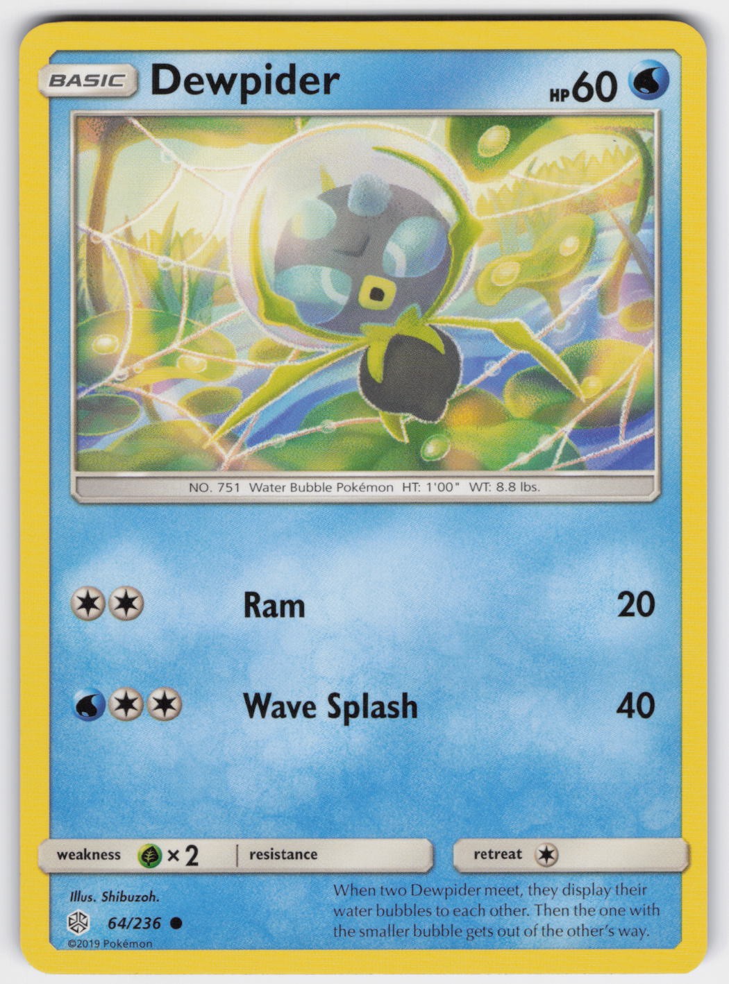 Dewpider Cosmic Eclipse 64/236 Normal Pokemon TCG NM
